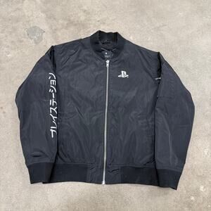 Playstation Sony Console Full Zip Bomber Jacket Black Men's Medium